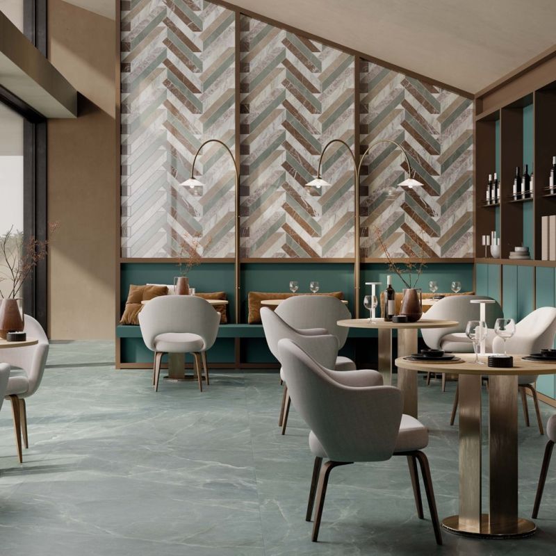 Gạch giả đá Marble còn mang đến sự sang trọng cho không gian nhà hàng