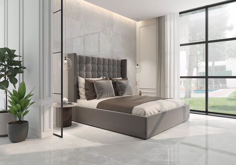 Phòng ngủ sang trọng hơn nhờ gạch bóng kiếng