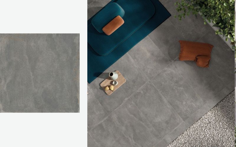 Gạch lát sân vườn màu ghi Granite có độ bền cao, chống trơn trượt tốt