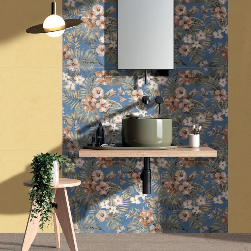 Gạch trang trí 40x80 với màu sắc tương phản ấn tượng