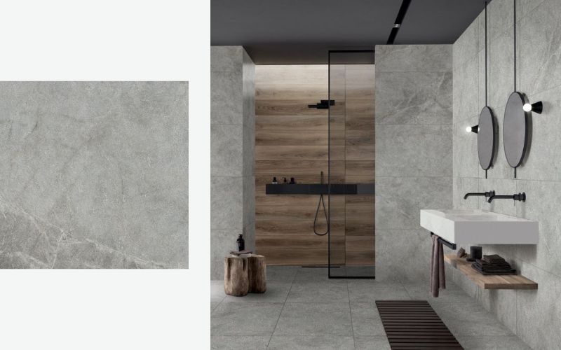 Gạch ốp tường giả đá tự nhiên màu xám