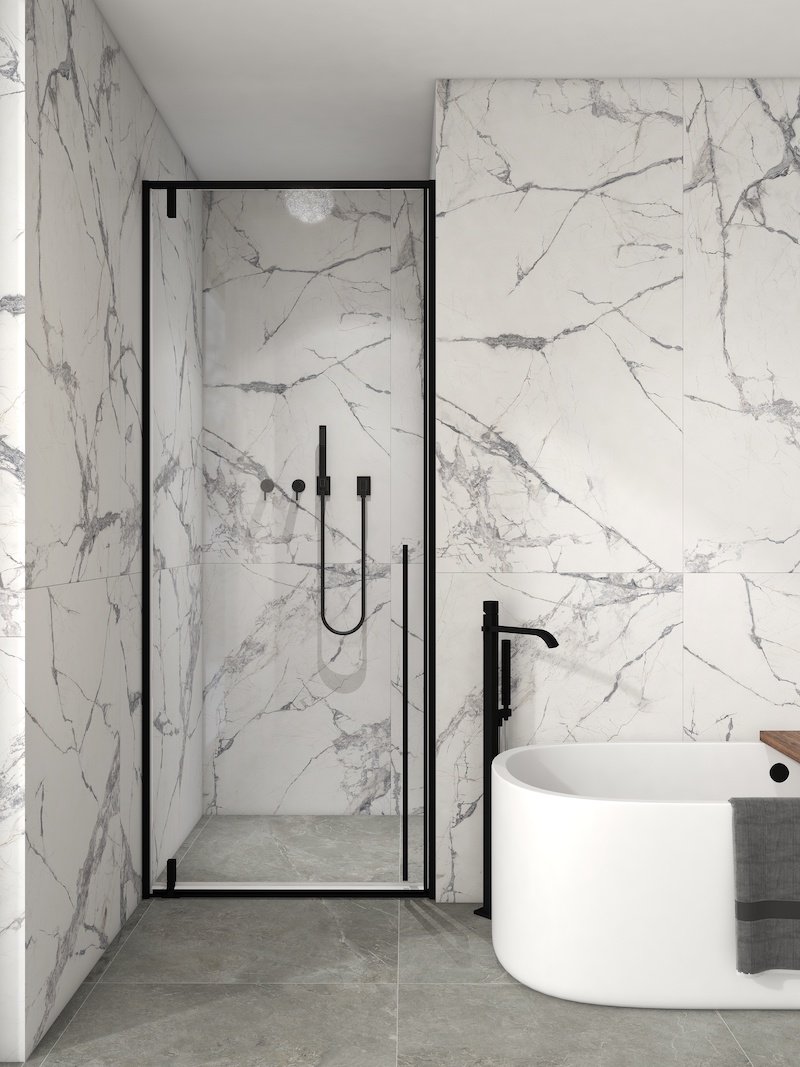 Gạch khổ lớn 750x1500mm màu trắng vân đá xám