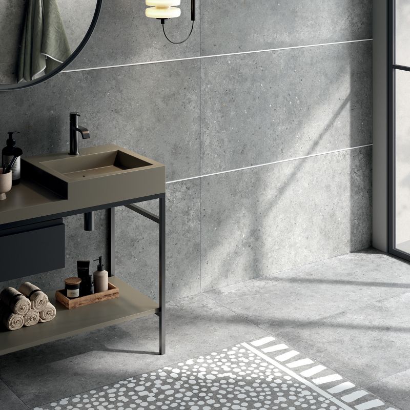 Gạch vân xi măng ốp tường nhà vệ sinh