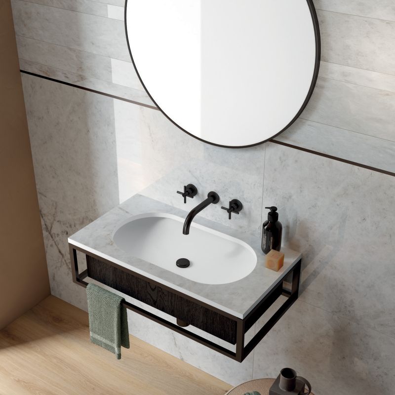 Gạch Carrara marble ốp tường nhà vệ sinh