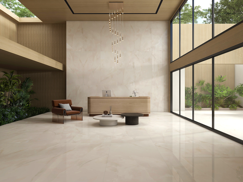 Gạch khổ lớn 90x180cm vân đá làm tôn lên vẻ sang trọng cho không gian