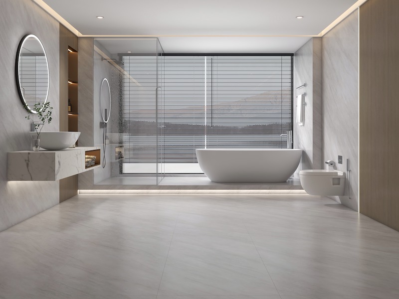 Gạch khổ lớn 75x150cm lát nền nhà tắm