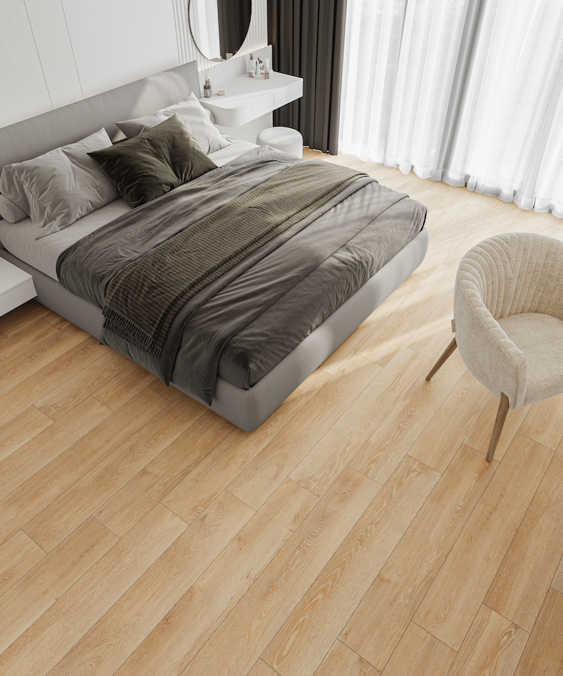 Gạch lát nền vân gỗ đẹp cho phòng ngủ