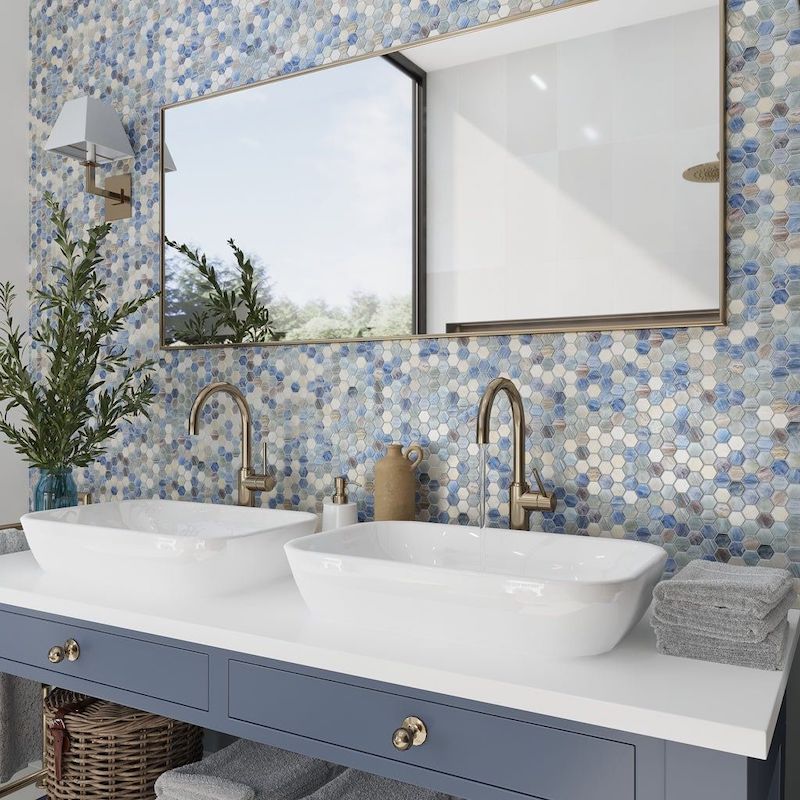 Gạch Mosaic hình lục giác (Nguồn: Sưu tầm)