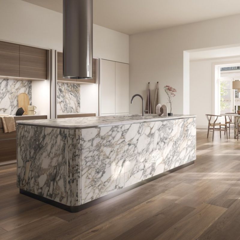 Gạch vân đá ấn tượng trang trí nhà bếp