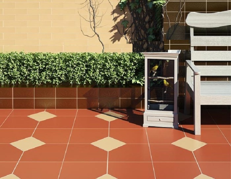 Gạch đỏ trang trí sân vườn (Nguồn: Sưu tầm)