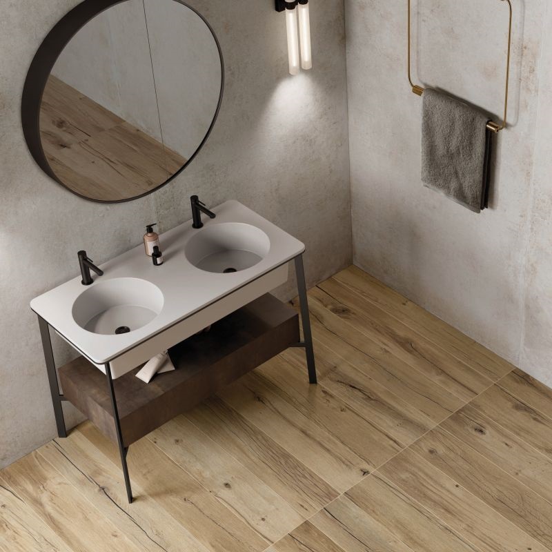 Gạch lát nền nhà tắm chống trơn cao cấp thường là các loại gạch granite chất lượng cao hoặc gạch đá tự nhiên 
