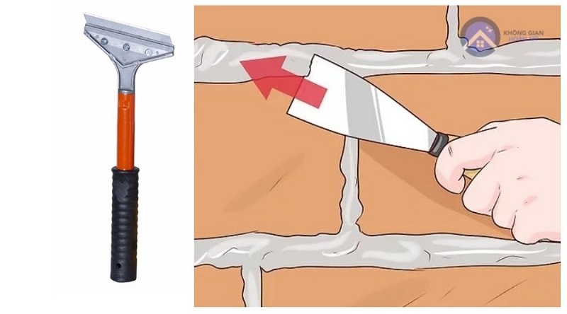 Dùng vật cứng để tẩy xi măng (Nguồn: Sưu tầm)
