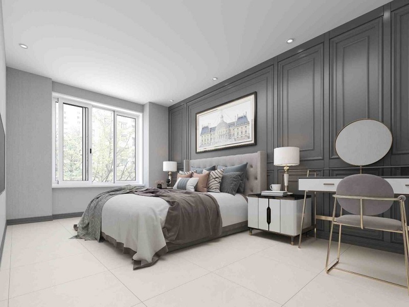 Với kích thước lớn, gạch 80x80 có thể giúp không gian phòng ngủ trở nên rộng rãi hơn (Nguồn: Sưu tầm)