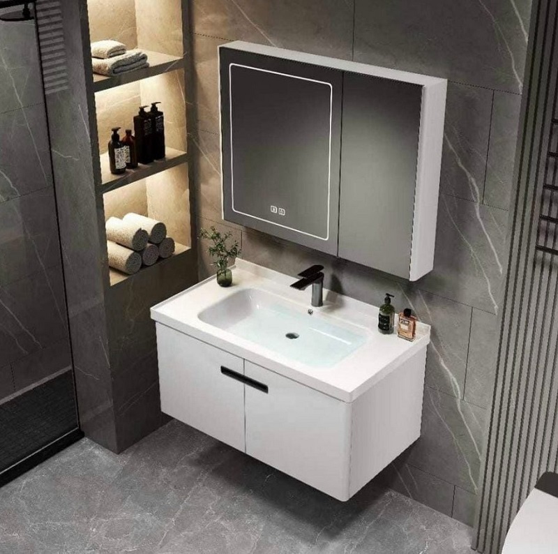 Tủ lavabo trắng sứ sang trọng (Nguồn: Sưu tầm)