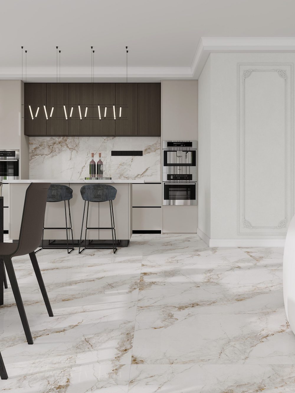 Gạch lát phòng bếp vân đá từ Divo Ceramica