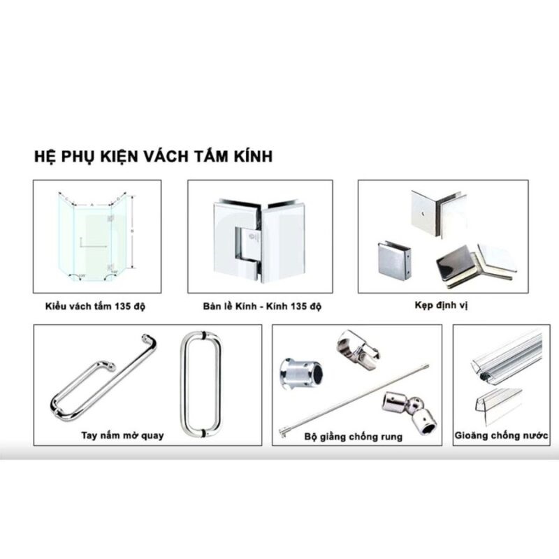 Một số phụ kiện vách kính (Nguồn: Sưu tầm)