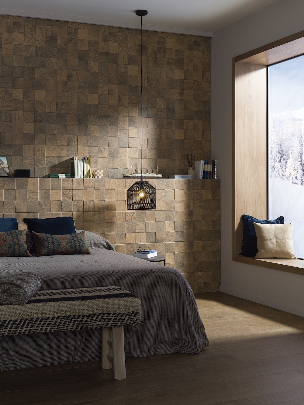 Gạch vân gỗ 20x120 giúp không gian phòng ngủ nhẹ nhàng hơn từ Divo Ceramica