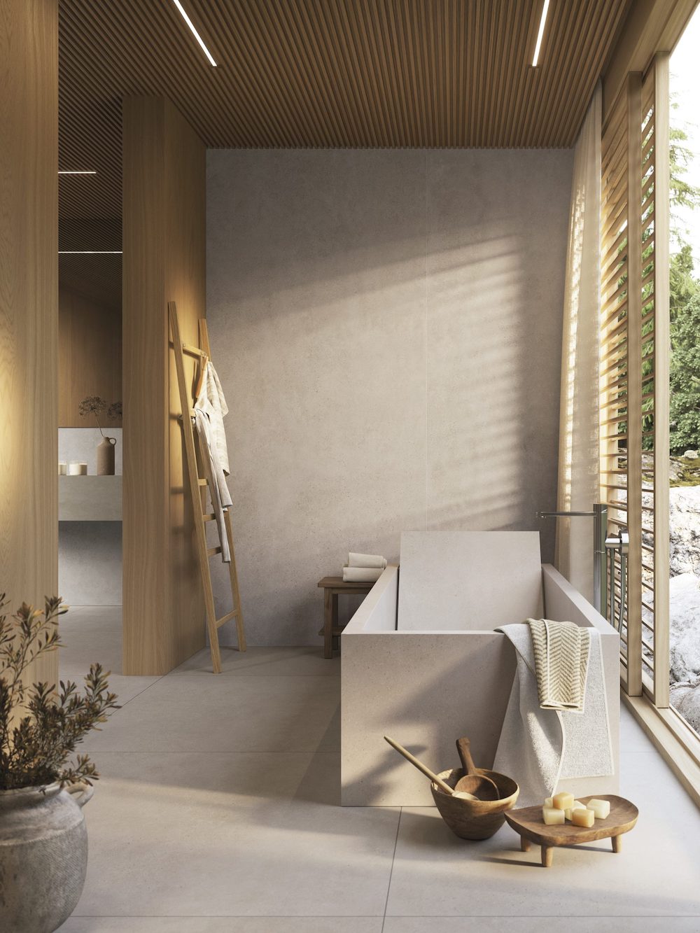 Gạch 60x60 dễ dàng vệ sinh khi được ốp lát ở nhà tắm từ Divo Ceramica